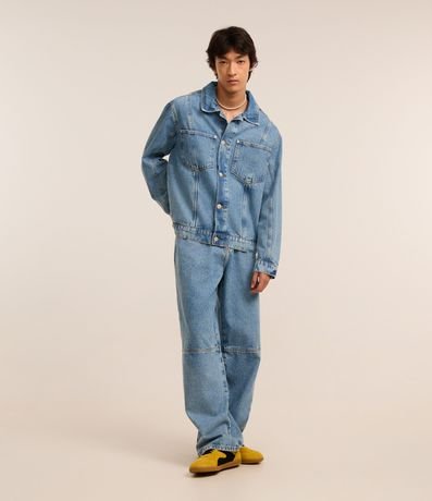 Pantalón Super Baggy en Jeans Vintage con Recortes