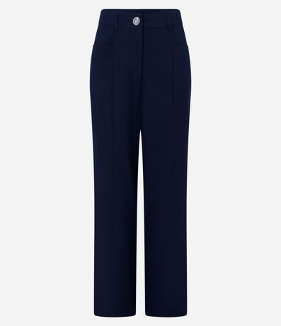 Pantalón Recto Sastrería Cintura Alta con Botón Diferenciado 6