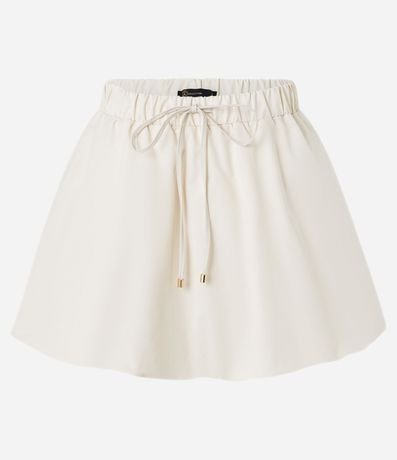 Pollera Baloné Corta en Tricolina con Lazo y Fruncidos 5