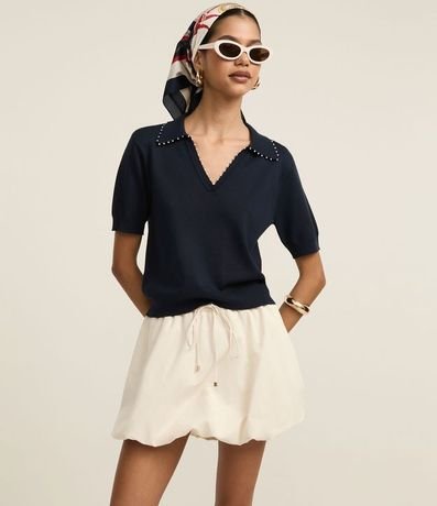 Pollera Baloné Corta en Tricolina con Lazo y Fruncidos 2