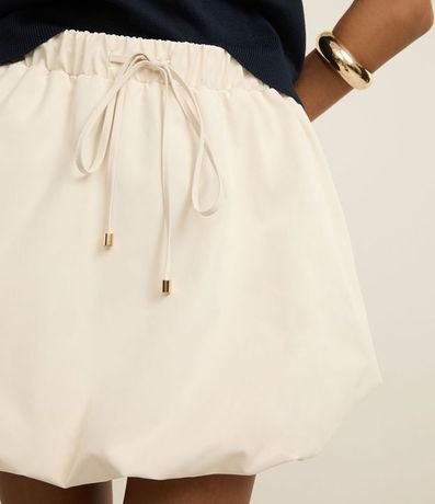 Pollera Baloné Corta en Tricolina con Lazo y Fruncidos 4