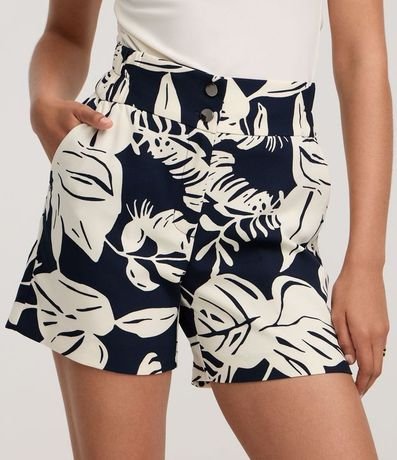 Short Sastre con Cintura Alta y Estampa Tropical 3