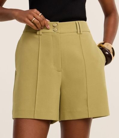 Short Sastre Cintura Alta con Frisos y Botones Dobles 3