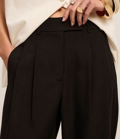 Pantalón Recto Sastrería con cintura Traspasado y Pliegues 4