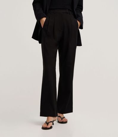 Pantalón Recto Sastrería con cintura Traspasado y Pliegues 3