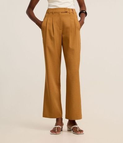 Pantalón Recto Sastrería con cintura Traspasado y Pliegues 3