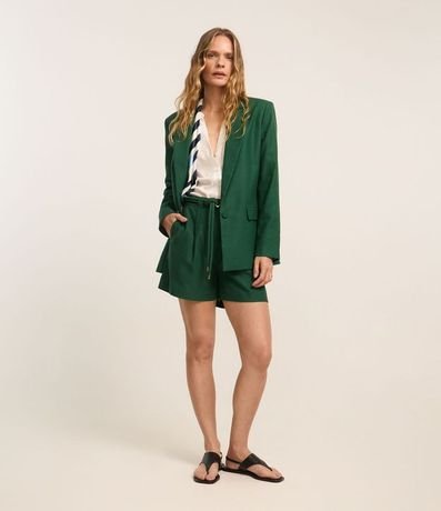 Short en Viscolino con Cinturón Cuerda y Hebilla