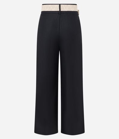 Pantalón Wide Leg en Viscolino con Cinturón de Ráfia 6