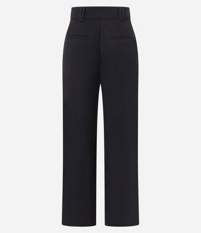 Pantalón Wide Leg Cintura Alta en Crepé con Pliegues y Botón 6