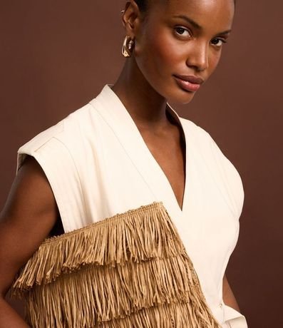 Mono Wide Leg en Chalis con Traspase y Bolsillo Cargo 7