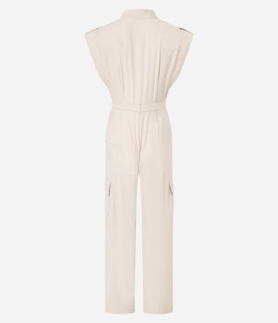 Mono Wide Leg en Chalis con Traspase y Bolsillo Cargo 9