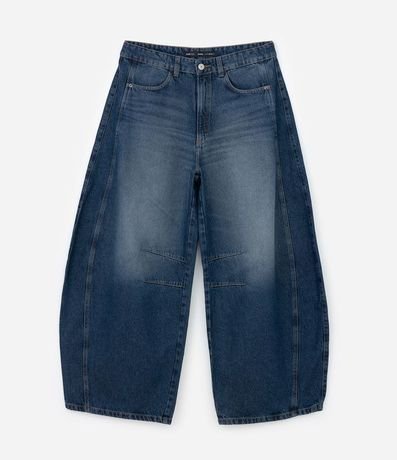 Pantalón Barrel en Jeans con Recortes y Pences 8