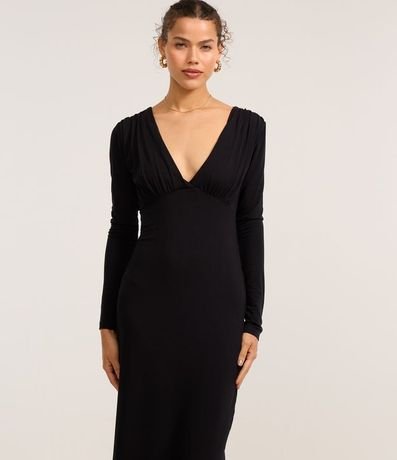 Vestido Long Midi en Viscosa y Manga Larga 2