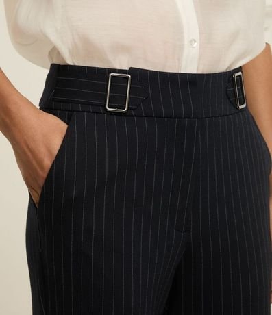 Pantalón Recto en Punto Roma con Estampa Raya de Tiza 4