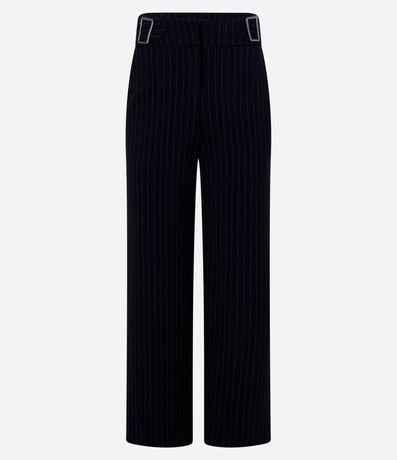 Pantalón Recto en Punto Roma con Estampa Raya de Tiza 6