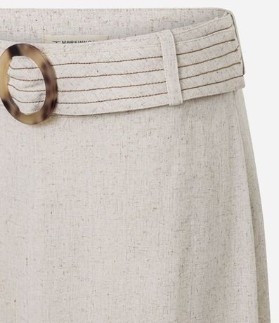 Pollera Midi Recta en Viscolino con Encaje y Cinturón 6