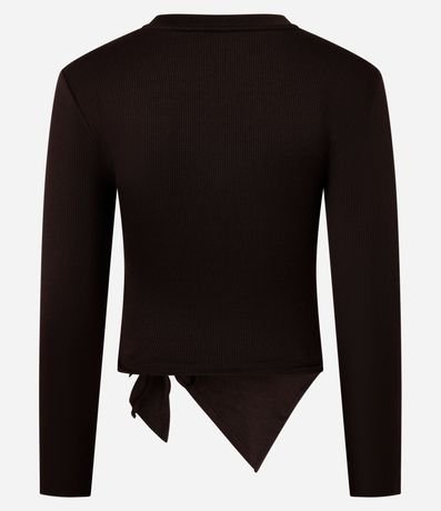 Blusa en Rib con Bajo Asimétrica y Tirante Lateral 8