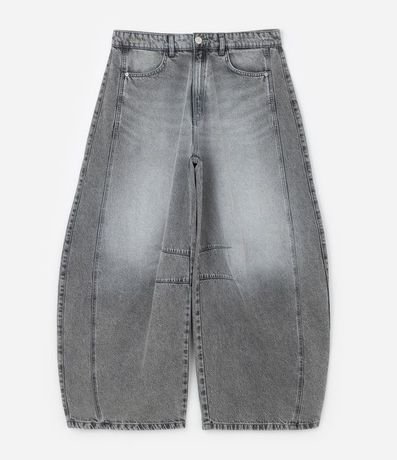 Pantalón Barrel en Jeans con Recortes y Pences 3
