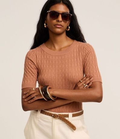 Blusa en Punto Leve con Texturas