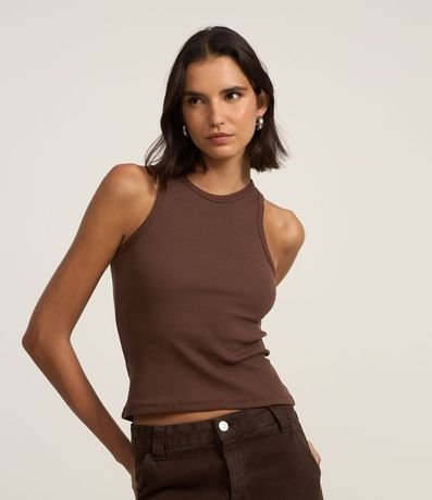 Blusa Musculosa Básica en Rib con Ligera Textura 2