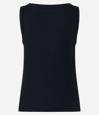 Blusa Musculosa en Rib con Media Vista de Botones 7