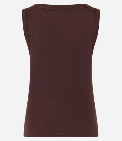 Blusa Musculosa en Rib con Media Vista de Botones 9