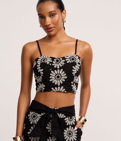 Blusa en Laise con Bordado Floral