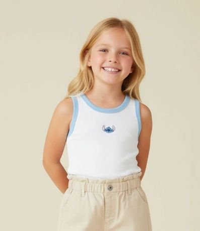 Musculosa Infantil en Rib con Bordado Stitch - Talle 5 a 14 años 1
