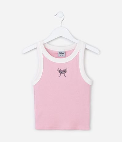 Musculosa Infantil en Rib con Bordado de Angel - Talle 5 a 14 años