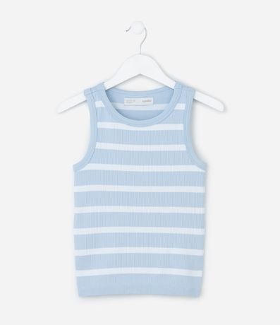 Musculosa Nadador Infantil con Estampa Rayada - Talle 5 a 14 años 1