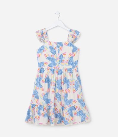 Vestido Infantil con Volados y Estampa Mariposas - Talle 5 a 14 años 2
