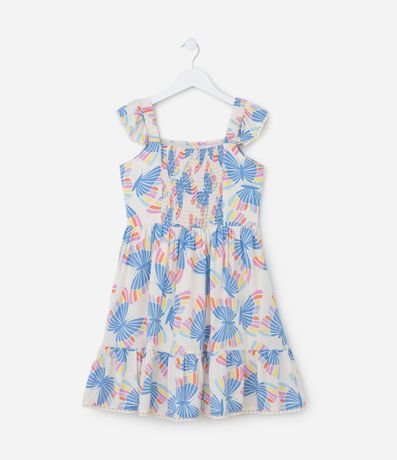 Vestido Infantil con Volados y Estampa Mariposas - Talle 5 a 14 años 3