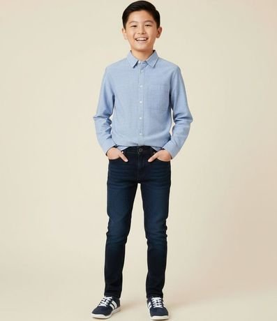 Camisa Infantil con Estampa de Raya y Texturizada - Talle 5 a 14 años 1