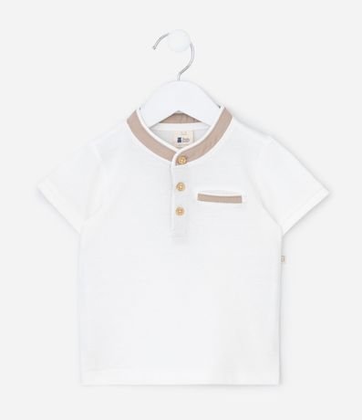 Remera Infantil en Piquet con Escote Henley - Talle 0 a 18 Meses 2
