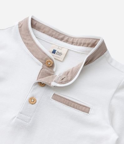 Remera Infantil en Piquet con Escote Henley - Talle 0 a 18 Meses 4