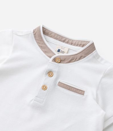 Remera Infantil en Piquet con Escote Henley - Talle 0 a 18 Meses 5