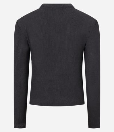 Blusa Texturizada con Cuello Alto y Fruncido Lateral 7