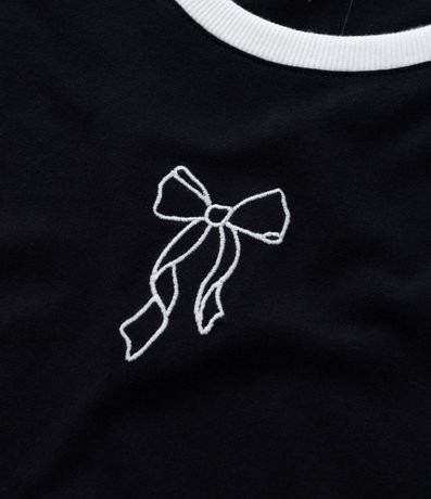Remera Corta Infantil con Bordado Lazo - Talle 5 a 14 años 5