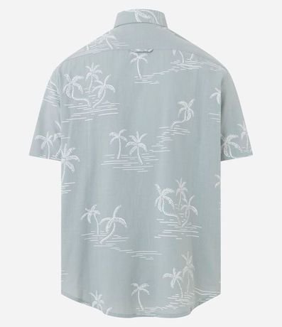 Camisa Relaxed en Tricolina con Bolsillo y Estampa Palmeras 6