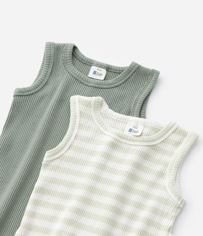 Kit 02 Bodies Infantiles en Rib Canelados - Talle 0 a 18 Meses 3