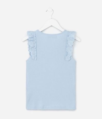 Musculosa Infantil en Rib con Volado de Broderie - Talle 5 a 14 años 2