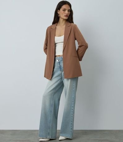 Blazer Oversized Alargado en Sastrería con Pliegues en el Puño 2