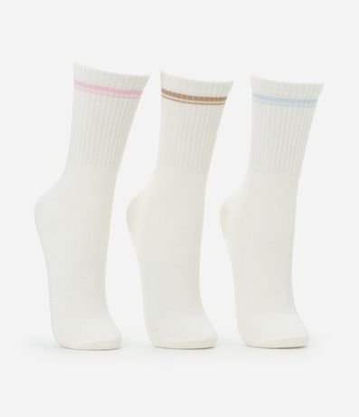 Kit 03 Medias Caña Larga en Algodón con Bordado de Raqueta de Campiones 2