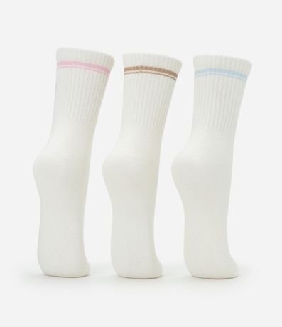 Kit 03 Medias Caña Larga en Algodón con Bordado de Raqueta de Campiones 3