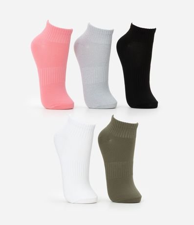 Kit 05 Medias Deportivas Caña Corta en Poliamida 3