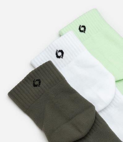 Kit 03 Medias Deportivas Cano Mediano en Poliamida con Logo Get Over 4