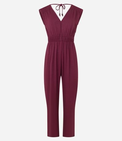 Mono Flare en Viscosa con Escote V y Elástico en la Cintura 6