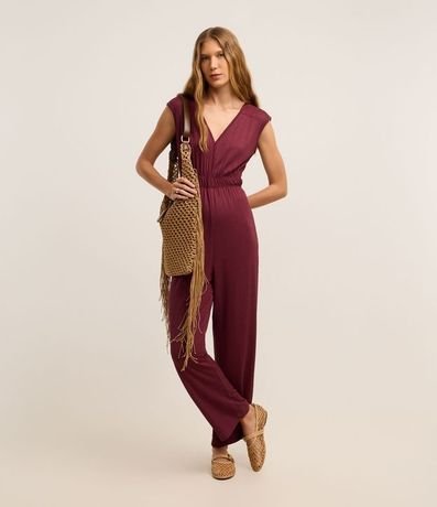 Mono Flare en Viscosa con Escote V y Elástico en la Cintura 1