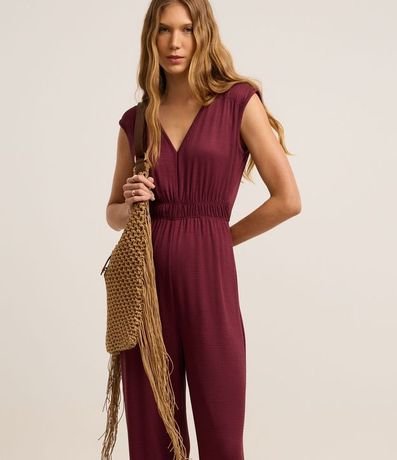 Mono Flare en Viscosa con Escote V y Elástico en la Cintura 2