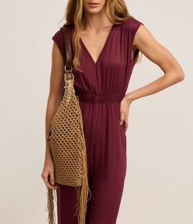 Mono Flare en Viscosa con Escote V y Elástico en la Cintura 5